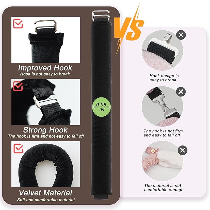 Heatless Curling Kit: Curling Rod, Headband Curler, Ribbon with Hook - Easy to Use for Overnight Curl Styling (2Pcs)