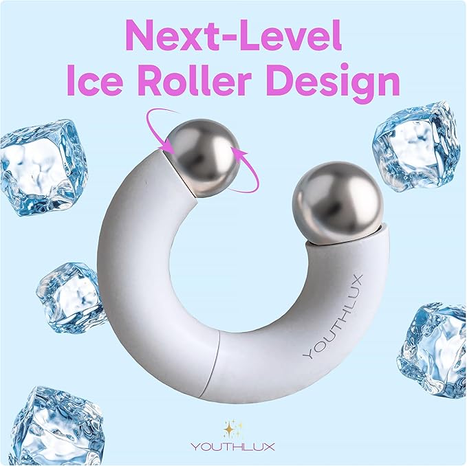 MagniGlow Roller | Magnetic Ice Globes for face with Dual Rollers | Cooling Beauty Ice Face Roller, Eyes & Neck | Portable Skincare Facial Massager for Puffiness Relief & Daily Self-Care