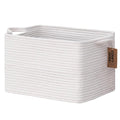 COMFY-HOMI Cotton Rope Woven Basket with Handles for Shelves,Toys,Book, Cloth Storage Baskets Bin for Organizing-13.5"x11"x9.5" Toy Decorative Organizer for Living Room, Bathroom-All White