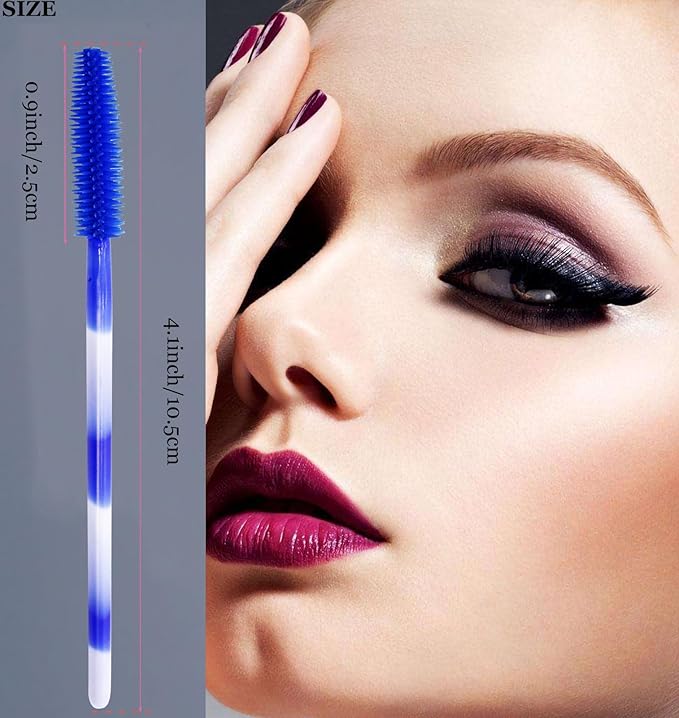 BIHRTC 100PCS Mascara Wands Disposable Lip Applicators liner Brushes Makeup Tools Silicone Eyelash liner Brushes Lip Brushes for Women Girls Salon Beauty Cosmetic Make Up Tool