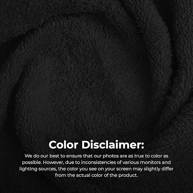 Avalon Towels Salon Towel - Black Hand Towels Bulk Pack of 24 - 100% Cotton Absorbent Spa, Facial & Gym Towel for Working Out - 16x27 Inches (Not Bleach Proof)