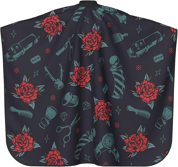 Adult Barber Cape, Professional Salon Haircut Capes, Haircut Kit Hairdressing Apron for Home Salon Barbershop
