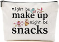 Women Friendship Uniqu Fun Makeup Bag, Bff Small Snack Cosmetic Bags, Travel Organizer Toiletry Bag Gifts for Women Sisters Friends, Ideal Travel Birthdays Gifts for Snack Lovers Girls（White）