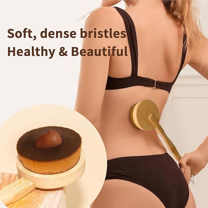 Self-Tan Back Applicator, Back Brush For Applying Self-Tan, Long Handle For Controlled Sunless Tanning, Eco Friendly Back Tanning Applicator, Vegan, & Cruelty Free, 1 Count
