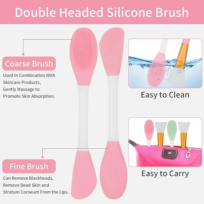 4 Pcs Silicone Face Mask Applicators, Flexible Facial Mud Masks Applicator, Face Scrubber,Supplies Tool for Applying Facial Mask,Sleeping Mask,Clay Mask,Body Lotion