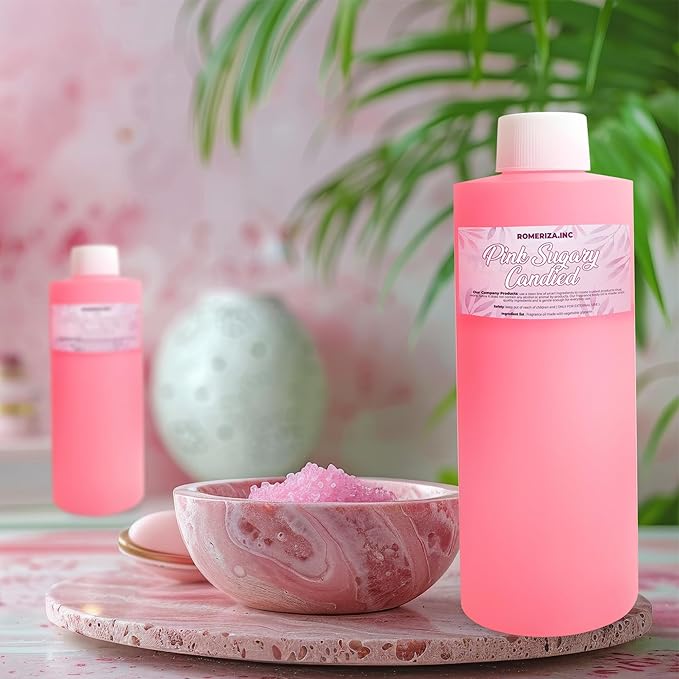 Pink Sugary Candied Natural Fragrance Body Oil - Luxury Scented Body Oil Perfume- Women’s Scented Oil - Long Lasting Perfume - Uncut Fragrance Oil in Plastic Bottle 16 Fl Oz (Pack of 1)