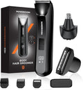 Manscape 3-In1 Body & Pubic Hair Trimmer for Men, IPX7 Waterproof Ball & Groin Shaver with LED Light, Electric Razor with Travel Pouch & USB Rechargeable, Gifts for Men (Black)
