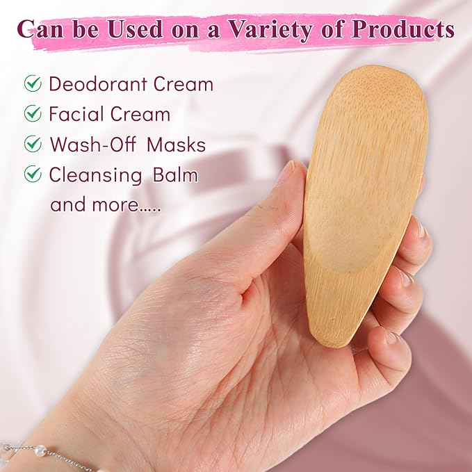 8 pcs Bamboo Deodorant Cream Applicators Multi-functional Facial Applicator Portable Makeup Beauty Tools Set Bamboo Face Mask Spatula Beauty Spa Mini Spoon for Deodorant Cream Mud Cosmetic Clay