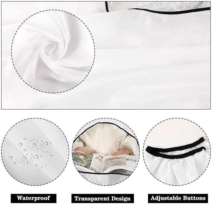 FEBSNOW Professional Barber Cape with Neck Duster Brush Large White Hair Cutting Cape with See-Through Window Salon Cape
