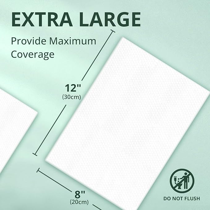 WhyWorry Wet Wipes for Adults, 8"x12" Extra Large Body Cleansing Wipes for Elderly & Incontinence, Extra Thick Adult Washcloths Disposable with Aloe & Vitamin E, Unscented, 55 Count