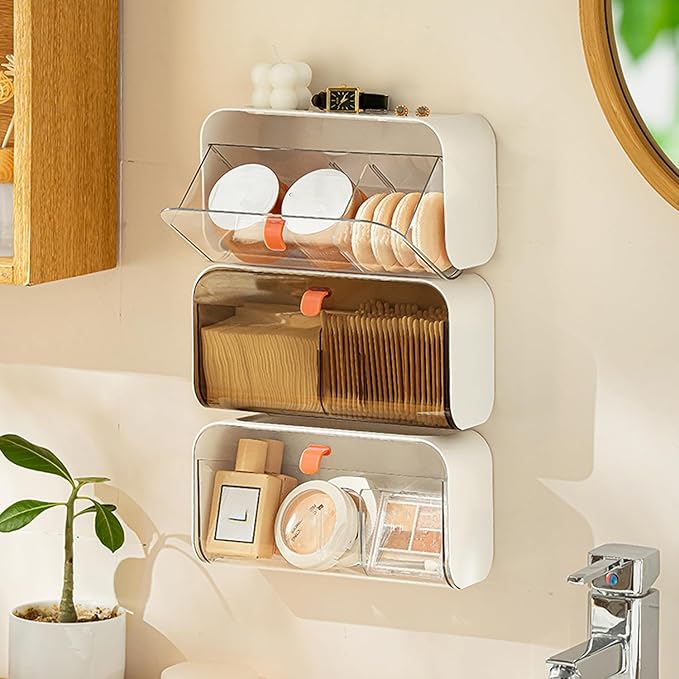MORNITE Pad Holder for Bathroom,Sanitary Napkins Organizer,Feminine Tampons Storage Day Overnight Cotton Pad Holder, Brown
