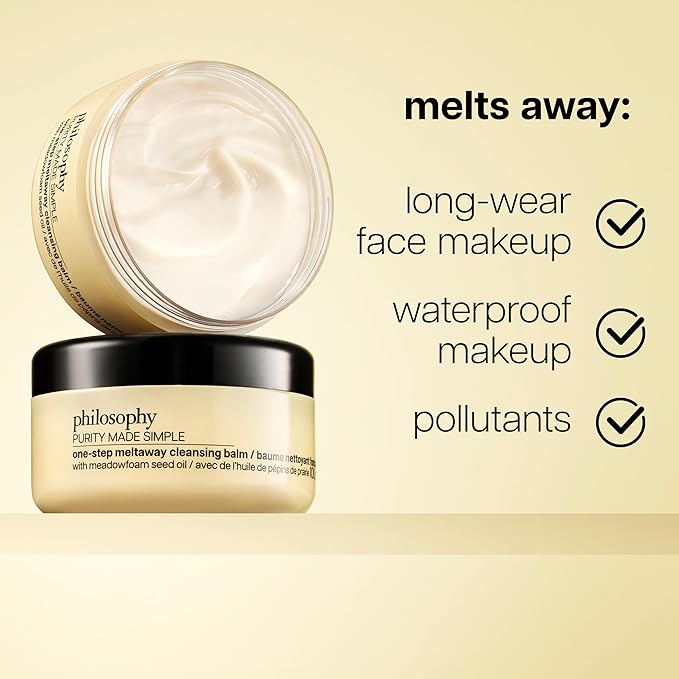philosophy purity made simple one-step facial cleanser- with meadowfoam seed oil gently cleanses & melts away dirt, oil & stubborn makeup paraben-free face wash