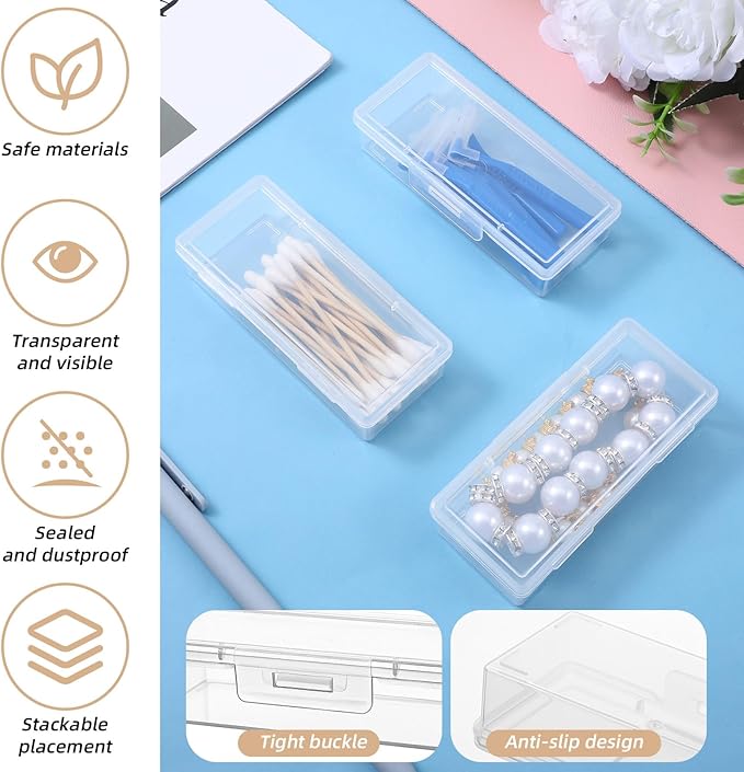 3PCS Floss Pick Holder Cotton Swab Holder Cotton Pad Holders Dental Floss Holders with Lid for Travel Cottons Buds Flosss Small Items
