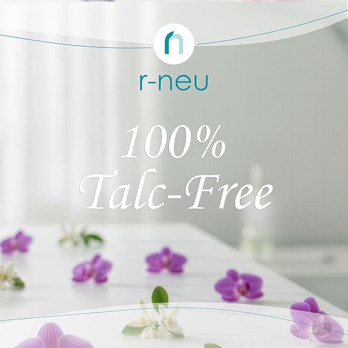 R-NEU Body Powder for Women with Powder Puff, 100% Talc-Free, Luminous Lemon Scented Dusting Powder, After Bath for Soft Skin, Extra Large, (2 Pack, 5oz Each)