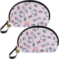 AmBealla 2PCS Cosmetic Bag Portable Storage Bag for Women,Cute Compact Travel Makeup Bag for Keys and Phone,Portable Bag for Girls,Pink