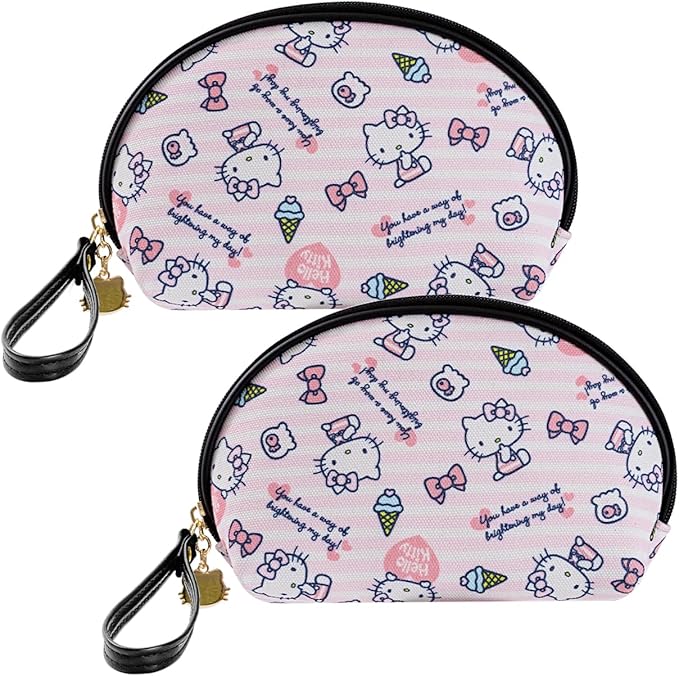 AmBealla 2PCS Cosmetic Bag Portable Storage Bag for Women,Cute Compact Travel Makeup Bag for Keys and Phone,Portable Bag for Girls,Pink