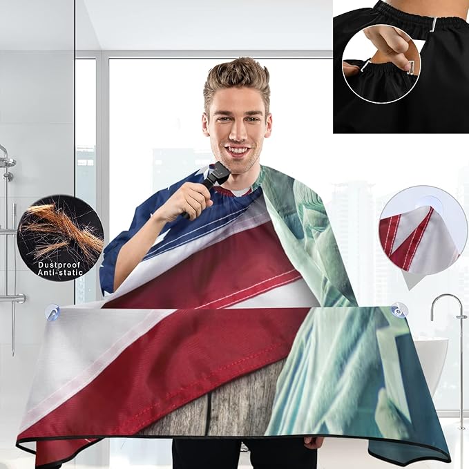 visesunny Professional Barber Cape Polyester Hair Cutting Salon Cape Apron Anti-Static Beard Bib Grooming Apron