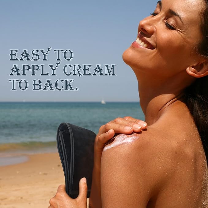 Back Lotion Applicator Soft Back Self Tanning Applicator Non-Absorbent Double-Side Used Fake Tan Back Applies Self-Tanner Back Mitt Applicator for Self-Tanning Lotion, Mousse, Cream