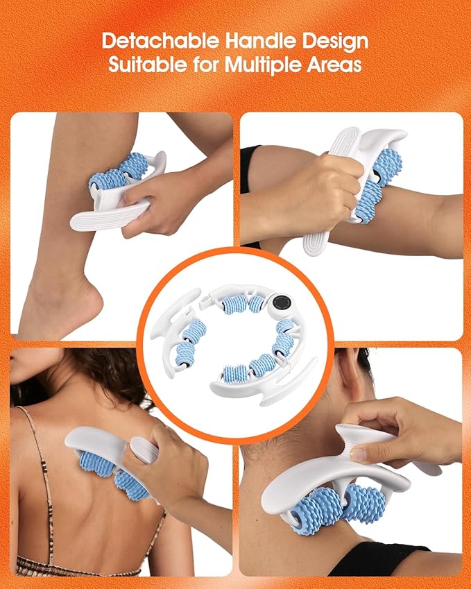 Anti Cellulite Massage Tool - Ergonomic Cellulite Remover for Legs and Arms with Detachable Handles - Smooth-Glide Lymphatic Drainage Massager for Boost Confidence and Tightened Skin (Blue)