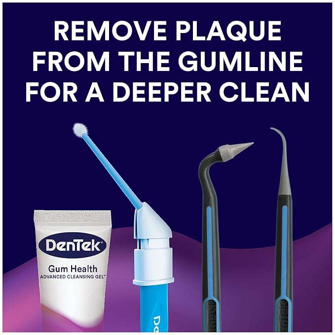 Dentek Gum Health Advanced Cleaning Kit, Oral Care Hygiene Kit with Gum Stimulator Tool & Cleanser and Plaque Scraper for Teeth, Dental Tools for Clean & Healthy Gums