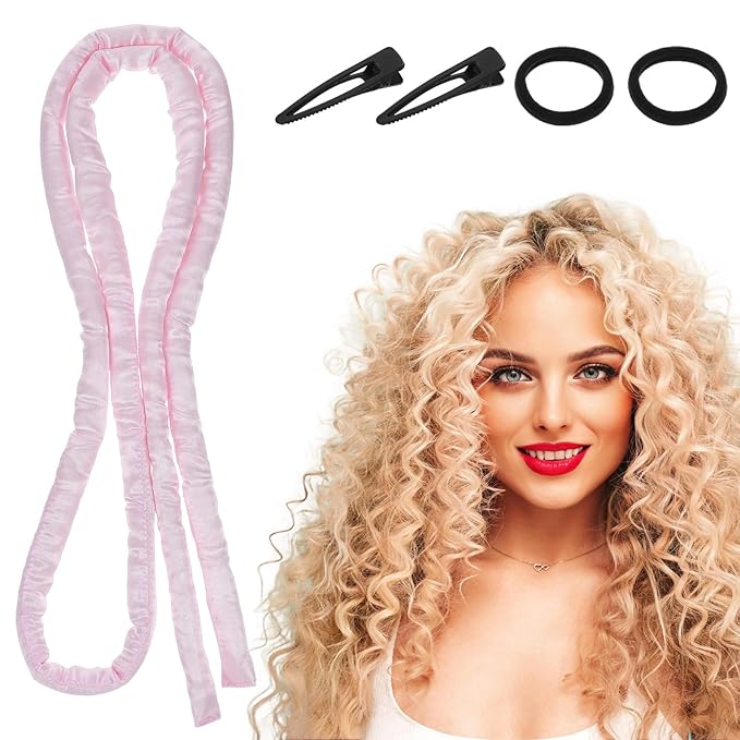 Heatless Curling Rod Headband, Heatless Curls Overnight Headband for Short Long Hair No Heat Overnight Curls with Thin Curlers to Sleep In Lazy Natural Soft Wave DIY