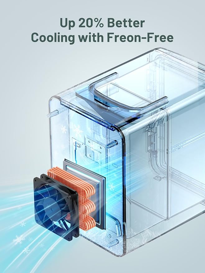 KEENSTAR Mini Fridge, 6 Liter/8 Can Small Fridge, 110V AC/ 12V DC Cooler and Warmer for Bedroom, Cosmetics, Office, Dorm and Car, Portable Personal Refrigerator for Cosmetics, Skincare and Food