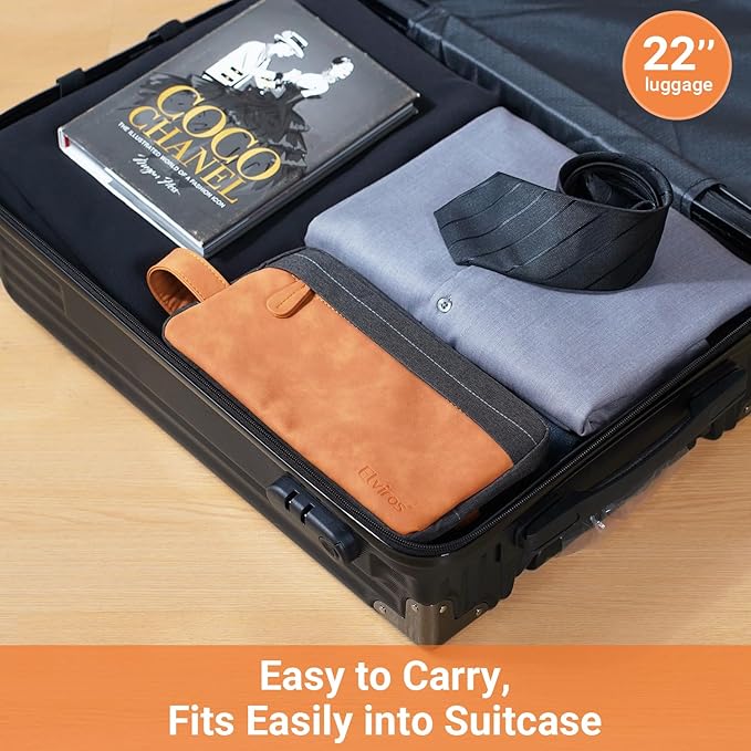 Elviros Travel Toiletry Bag Gift for Men，Mens Toiletries Bag Gifts Set Shaving Dopp Kit Water-resistant Bathroom Toiletries Organizer PU Leather Cosmetic Bags 2 Pack