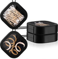 Kathfly 2 Pack Hair Tie Organizer Portable Hairband Holder Portable Hair Accessories Organizer Hanging Storage Container for Cotton Swab Bobby Pin Small Items on Desktop(Black)