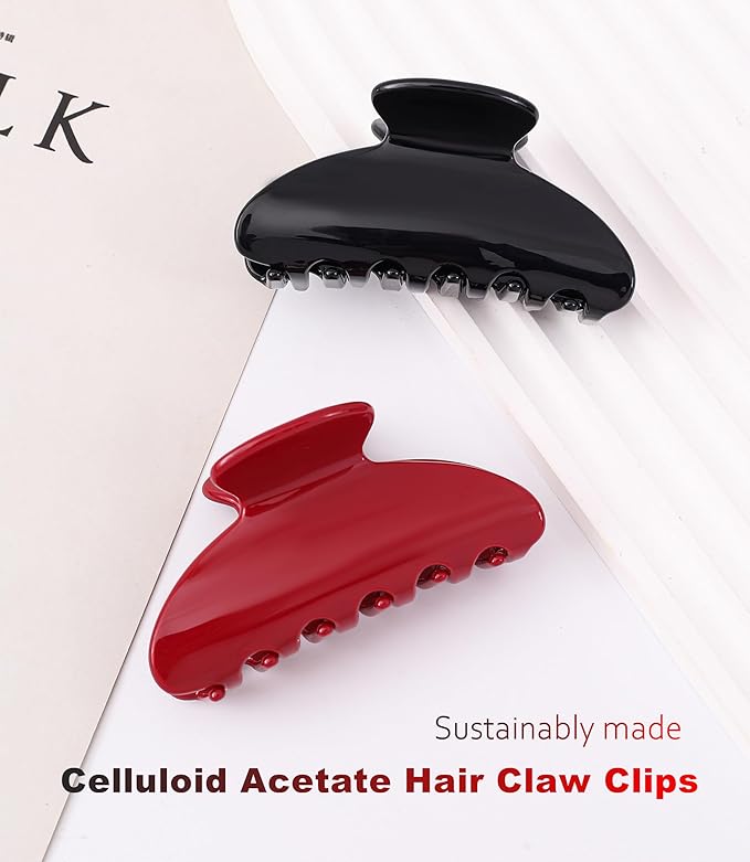 2 Pcs Small Medium Hair Claw Clips for Women Acetate Claw Hair Clips for Thin Fine Thick Hair