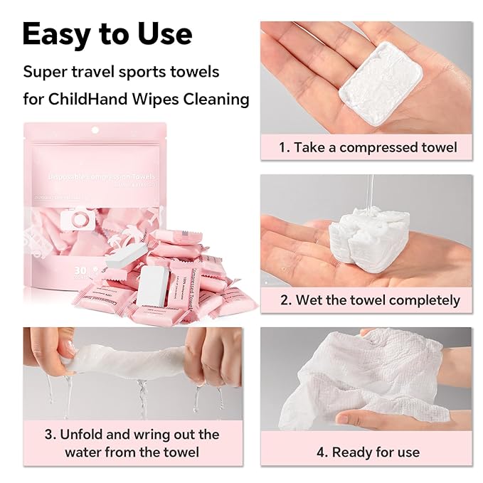 Compressed Towels 90 Pcs, Disposable Coin Towels, Portable Face Towelettes for Travel, Camping, Outdoor & Home Use