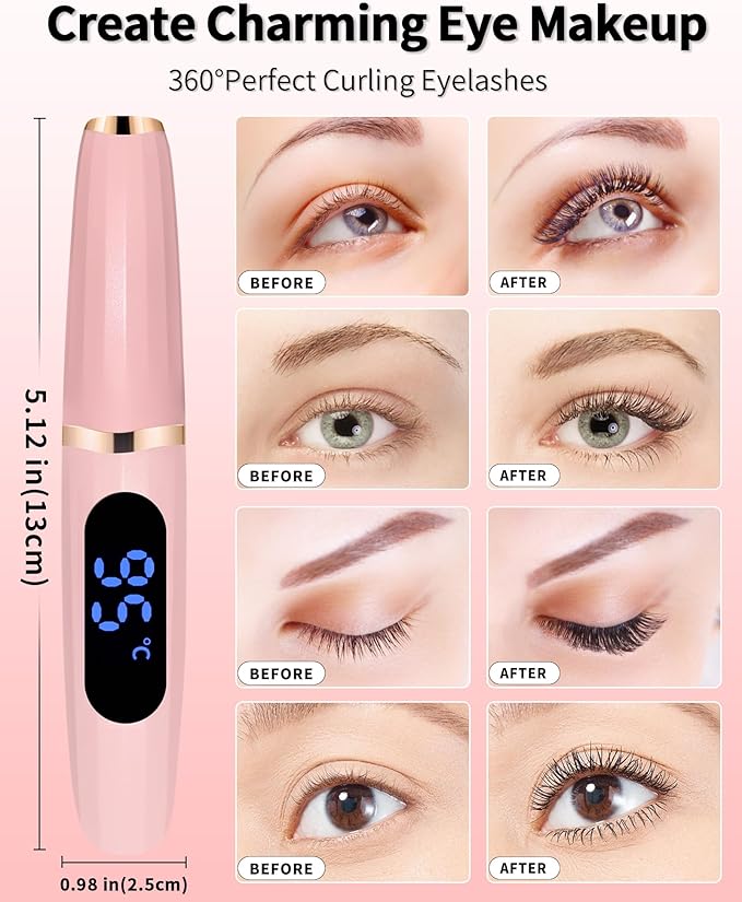 Heated Eyelash Curlers - Eye Lash Curler Heat - Mini Electric Eyelash