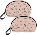 AmBealla 2PCS Travel Makeup Bag Cosmetic Toiletry Organizer,Portable Storage Bags for Cosmetics,Keys,Mobile Phones,Money,Girls,Women-Pink