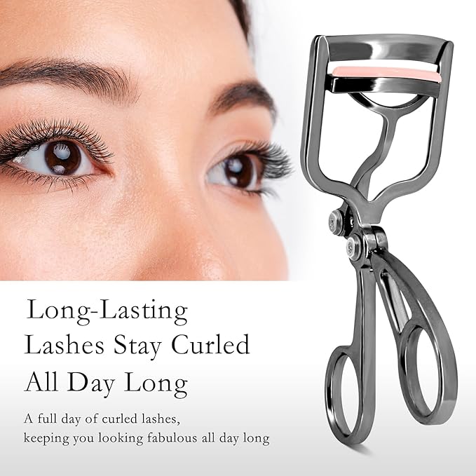 Luxurious Eyelash Curler, Professional Eyelash Curlers Long Lasting Lash Curl Eye Opening Voluminous Lashes Curler Heavy Duty, Zinc Alloy (Black)