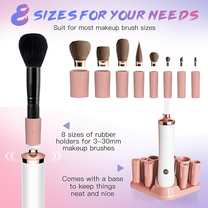 Makeup Brush Cleaner Machine - Super Fast Makeup Brush Cleaner and Dryer - Automatic Brush Cleaner Tool Suit for Most Makeup Brush Sizes