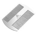 AhfuLife Metal Hair&Beard Comb - EDC Credit Card Size Comb Perfect for Wallet and Pocket - Anti-Static Dual Action Beard Combs - Presented in Gift Box (Stainless Steel Combs)