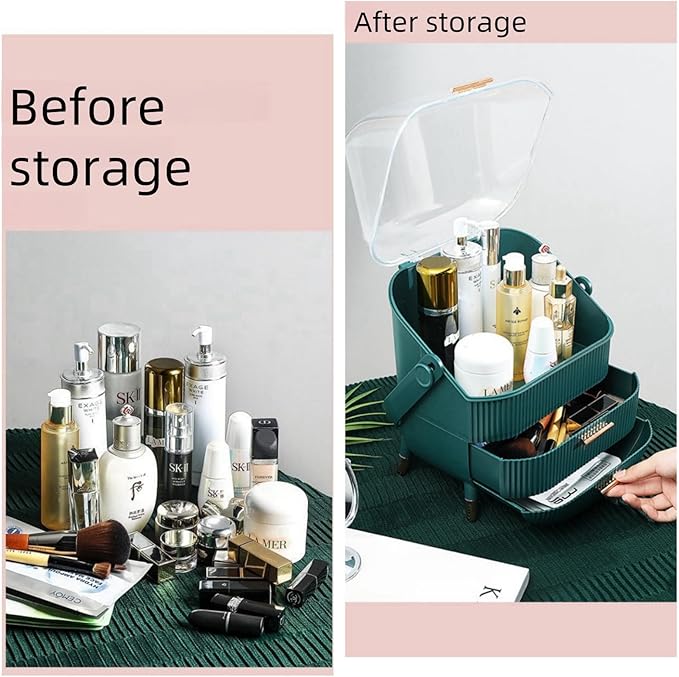 Egg Makeup Organizer, Egg Shape(Oval) Makeup Storage Box Countertop Portable Vanity Cosmetics Organizer