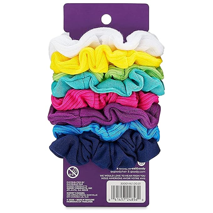 Goody Hair Scrunchies, 8 Count, Pack of 4, Jersey | Women's | Ouchless | Variety