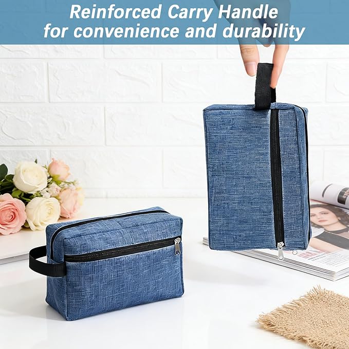 8 PCS Travel Toiletry Bag for Women and Men, Travel Pouch, Large Shaving Bag, Portable Grooming Bags, Foldable Storage Bags with Handle for Cosmetics Toiletries Tools, 4 Colors