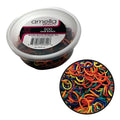 Amelia Beauty 500 Count Small Rubber Bands for Hair – ½" Rainbow Mix - Made in USA - Recloseable Container - Mini Hair Elastics for Braids, Ponytails, Cornrows & Twists – Strong Hold Ponytail Holders