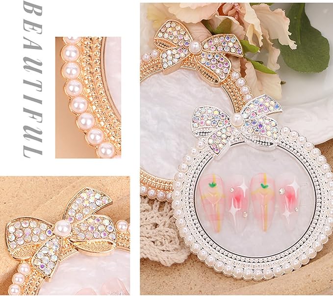 Cosmetic Makeup Palette, Nail Art Palette, DIY Makeup Mixing Palette, Beauty Salon Color Cream Mixing Palette, Nail Art Painting Mixed Color Palette, Nail Polish Makeup Display Board Golden