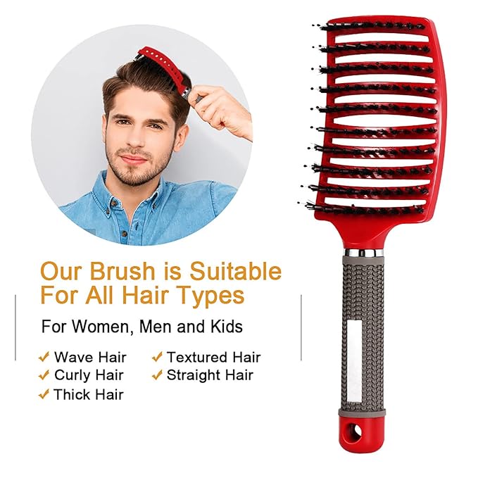 Detangling Brush, Wet Dry Detangler Hair Brushes, Vented Detangling Brush, Fast Drying Styling Massage Hairbrush for Women & Kids’ Long, Thick, Thin, Curly & Tangled Hair (Pink)\
