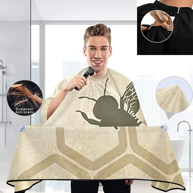 visesunny Professional Barber Cape Polyester Hair Cutting Salon Cape Apron Anti-Static Beard Bib Grooming Apron