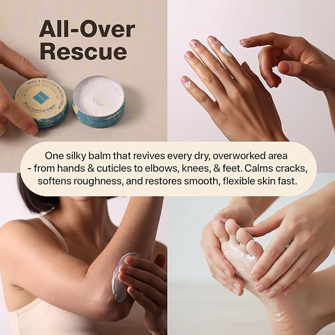 Onsen Hand & Cuticle Rescue Cream | Organic Nail Strengthener & Balm | Dry, Cracked Hands, Elbows & Feet | Shea Butter, Tsubaki & Jojoba Oil | Nail Repair & Growth, Vegan – 2 Pack (1.10 oz)