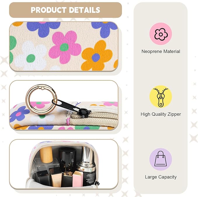 Period Bag for Teen Girls, Neoprene Cute Sanitary Napkin Storage Bag, Menstrual Pad Pouch Tampon Holder (Hearts)