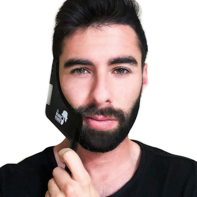 The BEARD BLACK Beard Shaping & Styling Tool with Inbuilt Comb, Perfect for Line Up & Edging, Use with Beard Trimmer or Razor