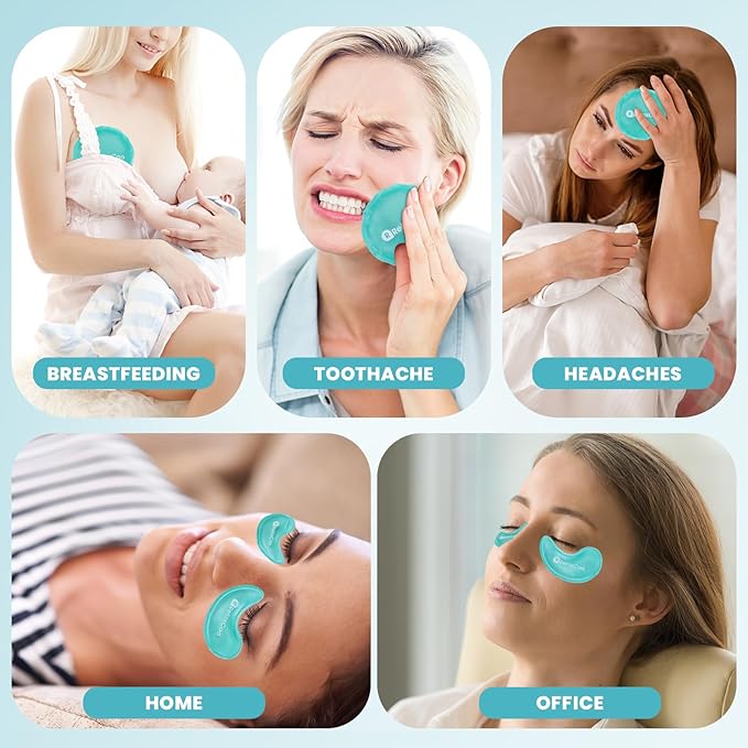 Ice Face Eye Mask for Dark Circles and Puffiness Cold Warm Compress, Gel Cold Cooling Face Mask Package for Women and Men, Migraines, Headache, Stress and Relaxation