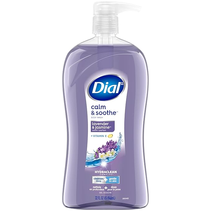Dial Body Wash, Calm & Soothe Lavender & Jasmine Scent, 32 fl oz (Pack of 2)