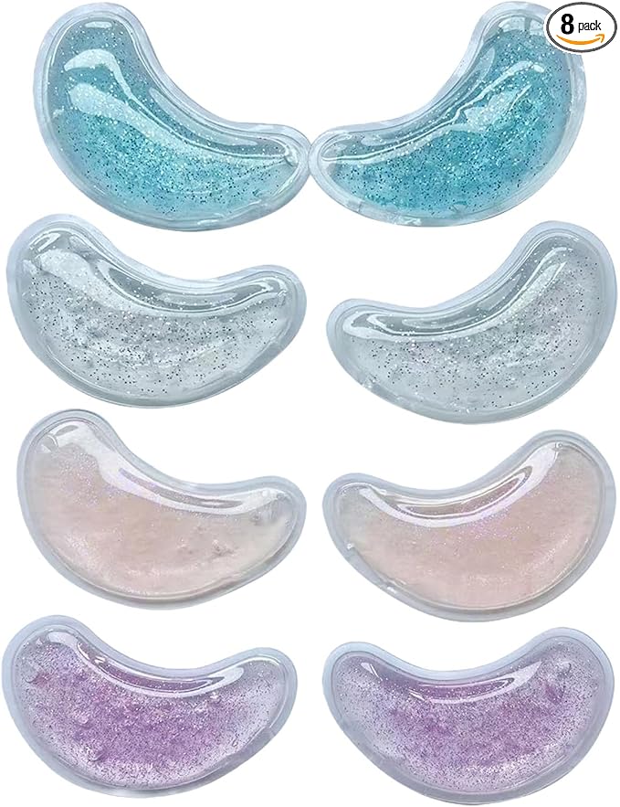 Reusable Under Eye Patches - 8PCS Hot & Cold Gel Eye Pads/Ice Pack for Puffy Eyes, Dark Circles & Eye Bags | Cooling Sleep Mask & Soothing Compress