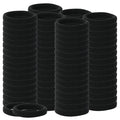 No Damage Hair Ties, 120 PCS Soft Seamless Cotton & Nylon Elastic Ponytail Holders, Hair Bands for Thick Hair, Hair Accessories for Girls & Women (Black)