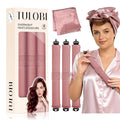 TULOBI 3 Pcs Heatless Curls Overnight - Upgraded Velvet Heatless Hair Curler with Velcro Fastener, Overnight Jumbo Blowout Rods, Hair Curlers to Sleep in for All Hair Types (Dark Pink)